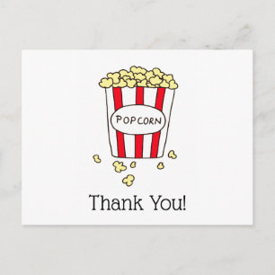 Tack Bio Teater Popcorn Röd Vit Hink Vykort