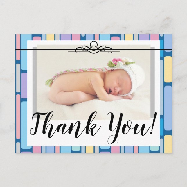 tack Birth Annoulement One Photo Pastels Vykort (Framsida)