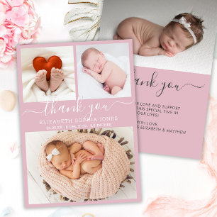 Tack Birth Notification Photo Collage Meddelande