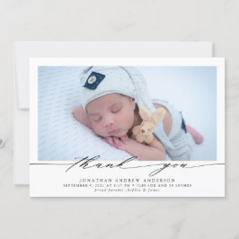 Tack Birth Photo Collage Announcement Meddelande