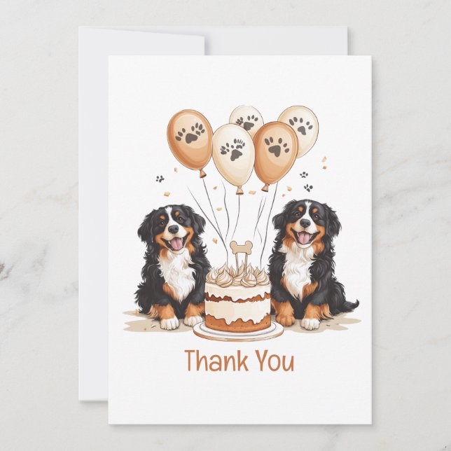 Tack Birthday Bernese Mountain Hundar Kort (Framsida)