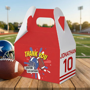 Tack Birthday, Bright Red Sports Football NFL Presentaskar