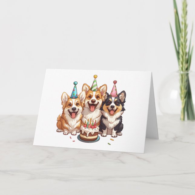 Tack Birthday Corgi Hundar Kort (Framsida)