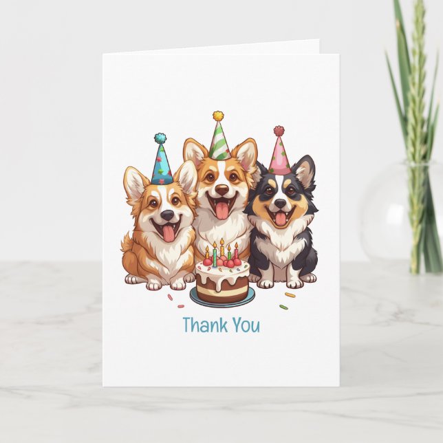 Tack Birthday Corgi Hundar Kort (Framsida)