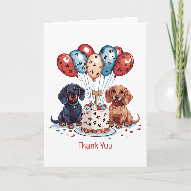 Tack Birthday Dachshund Hundar Kort (Framsida)