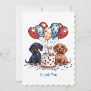 Tack Birthday Dachshund Hundar Kort