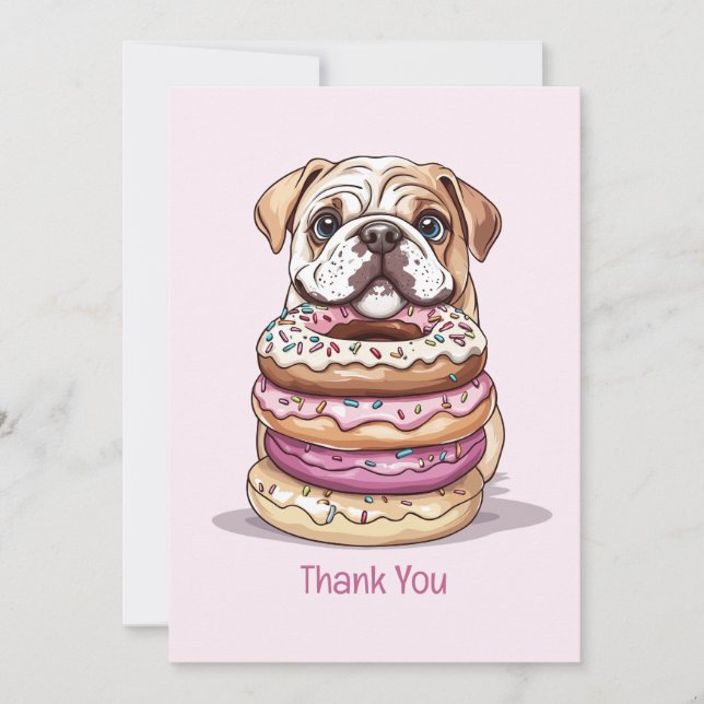 Tack Birthday Engelska Bulldog (Framsida)