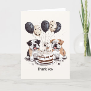 Tack Birthday Engelska Bulldog Kort