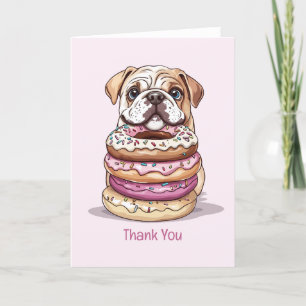 Tack Birthday Engelska Bulldog Kort