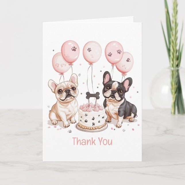 Tack Birthday Fransk Bulldog Birthday Cake (Framsida)