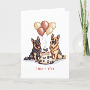 Tack Birthday German Shepherd Hundar Kort