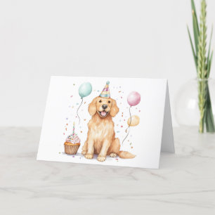 Tack Birthday Golden Retriever Hund Kort