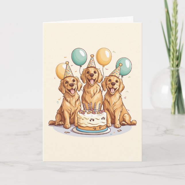 Tack Birthday Golden Retriever Hundar Kort (Framsida)