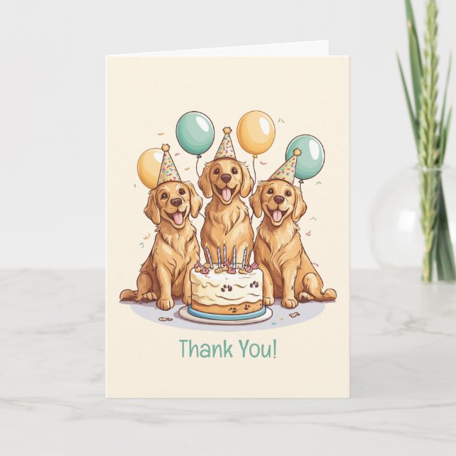 Tack Birthday Golden Retriever Hundar Kort (Framsida)