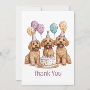 Tack Birthday Goldendoodle Hundar Birthday Cake Kort