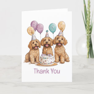 Tack Birthday Goldendoodle Hundar Birthday Cake Kort