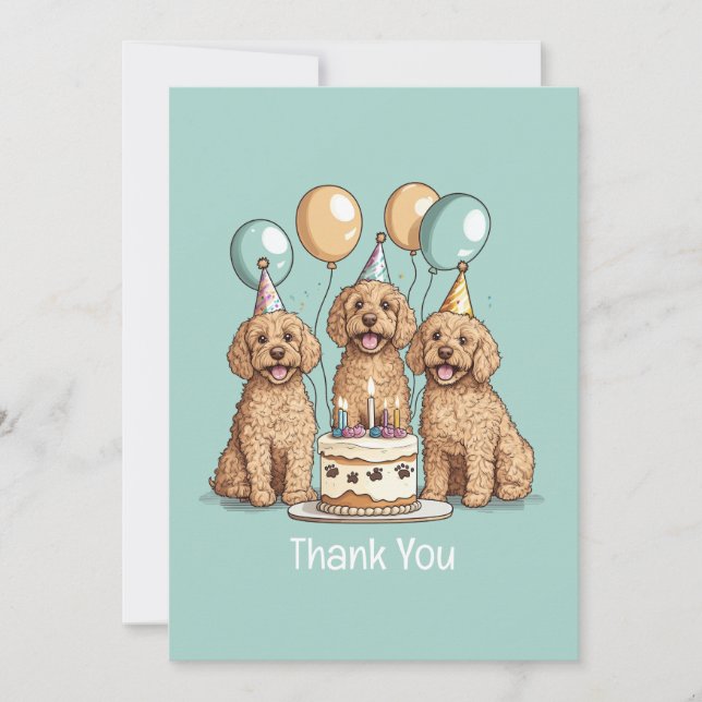Tack Birthday Goldendoodle Hundar Kort (Framsida)
