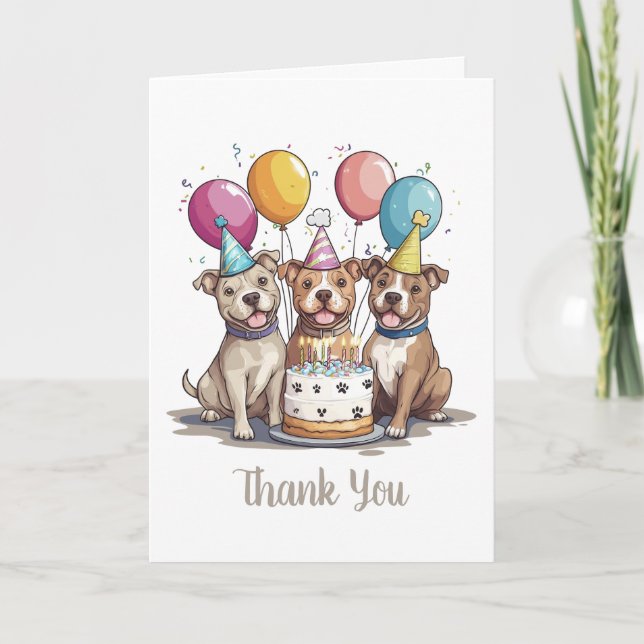 Tack Birthday Pit Bull Dogs (Framsida)