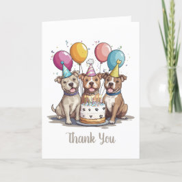 Tack Birthday Pit Bull Dogs Kort