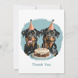 Tack Birthday Rottweiler Hundar Kort