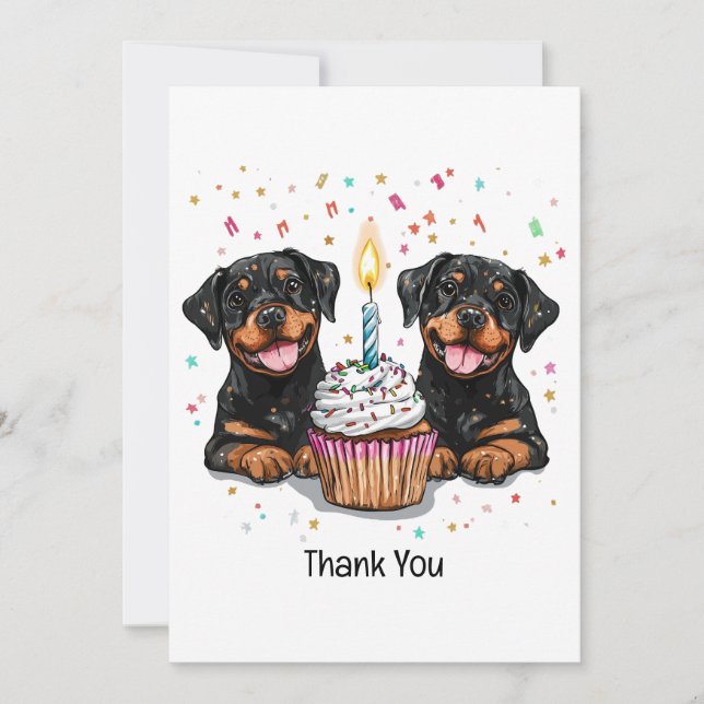 Tack Birthday Rottweiler Hundar Kort (Framsida)