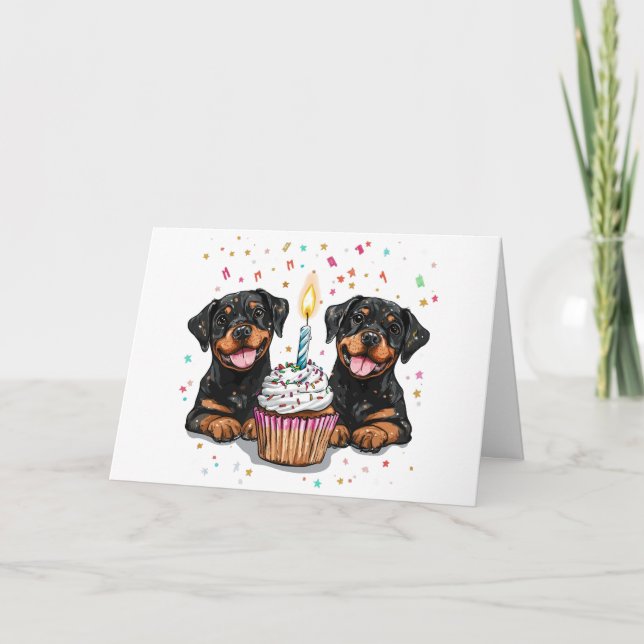 Tack Birthday Rottweiler Hundar Kort (Framsida)