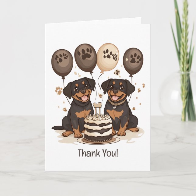 Tack Birthday Rottweiler Hundar Kort (Framsida)