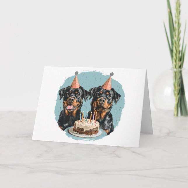 Tack Birthday Rottweiler Hundar Kort (Framsida)