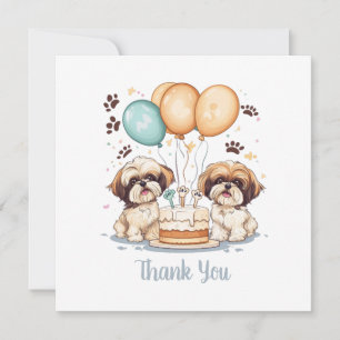 Tack Birthday Shih Tzu Hundar Birthday Cake Kort