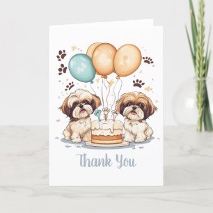 Tack Birthday Shih Tzu Hundar Birthday Cake Kort