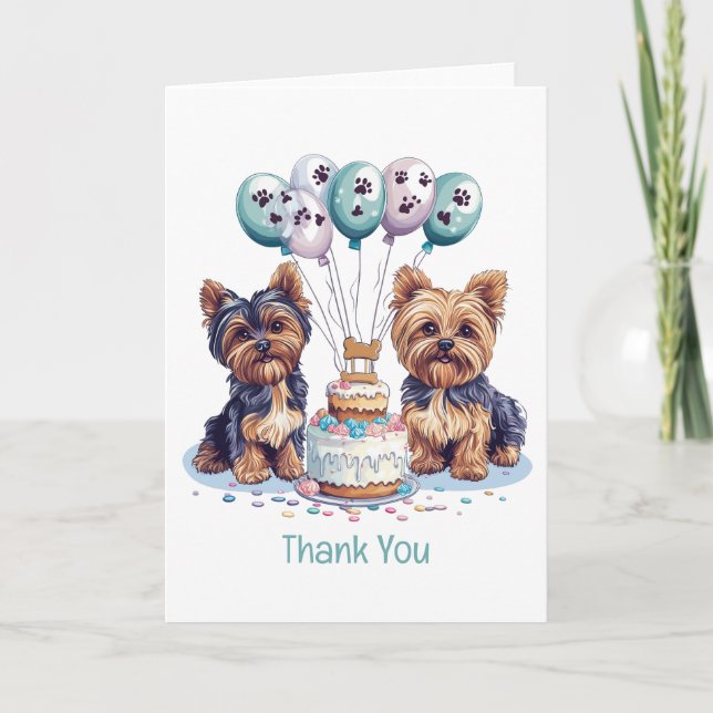 Tack Birthday Yorkie Hund (Framsida)