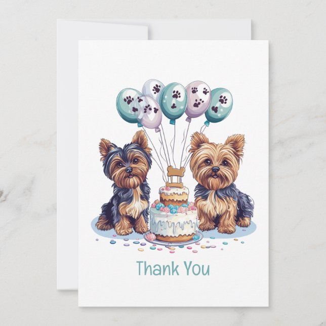 Tack Birthday Yorkie Hund (Framsida)
