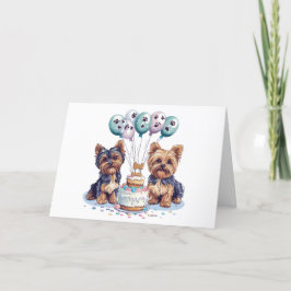 Tack Birthday Yorkie Hund Kort