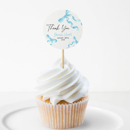 Tack Blå Båge Klistermärke