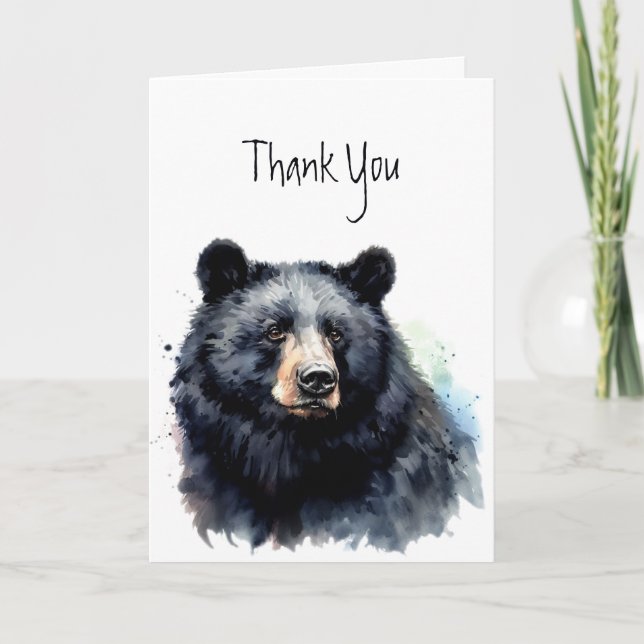 Tack, Black Bear Animal Nature Wildlife Kort (Framsida)