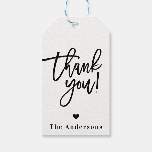 Tack Black Chic Modern skribentsbröllop - favorite Presentetikett (Framsidan)