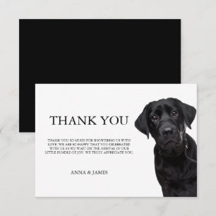 Tack, Black Labrador Baby Shower-kort Tack Kort