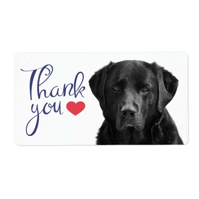 Tack Black Labrador Retriever Hund Sticker Fraktsedel (Framsidan)