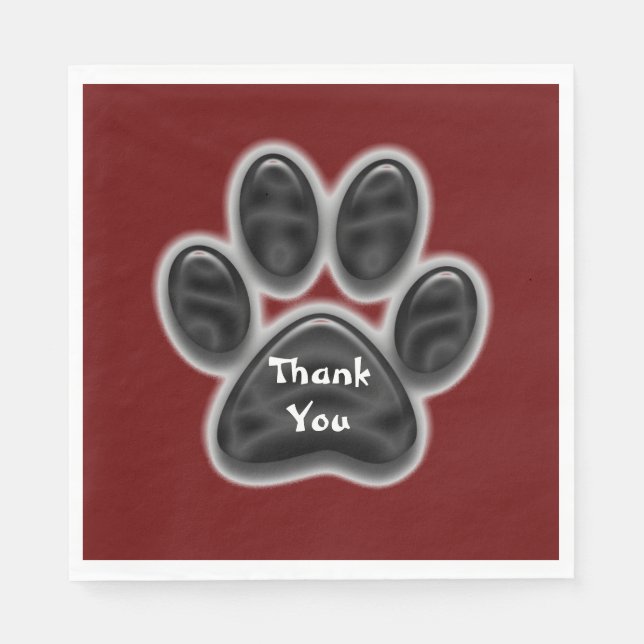 Tack Black Paw Skriv ut Hund älskare-avskrivning Pappersservett (Framsidan)