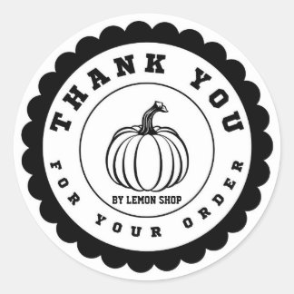 Tack Black Pumpkin Circle Anpassa Runt Klistermärke