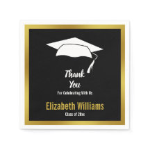 Tack Black White Guld Grad Namn Studenten