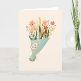 Tack-blommans Bouquet-kort Kort