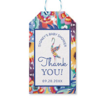 Tack Blommigt Botanical Stork Pojke Shower