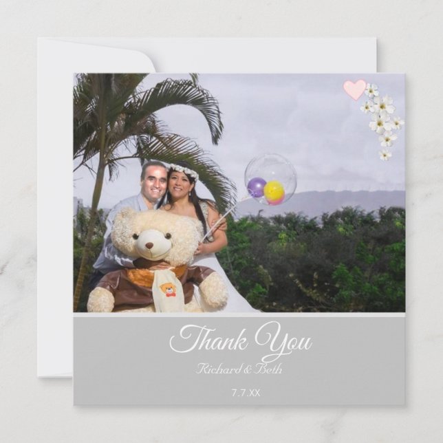 Tack Blommigt Bride & Groom Tack Bröllop (Framsida)