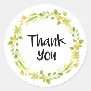 Tack Blommigt-etikett Runt Klistermärke