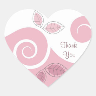 Tack Blommigt Gift Sticker Hjärtformat Klistermärke