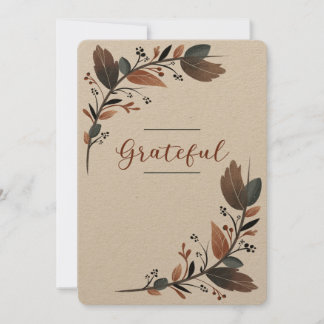 Tack Blommigt Gräns Julkort