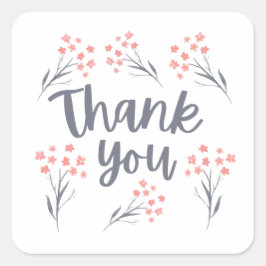 Tack Blommigt kuvertförseglingar Fyrkantigt Klistermärke