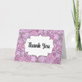 Tack Blommigt Lavender Mönster Vintage-kort Helgkort