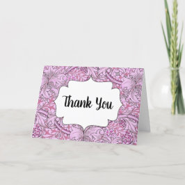 Tack Blommigt Lavender Mönster Vintage-kort Helgkort